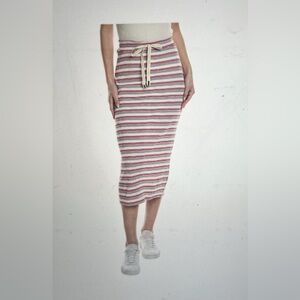 Stateside Gray and White Maxi Pencil Skirt Casual